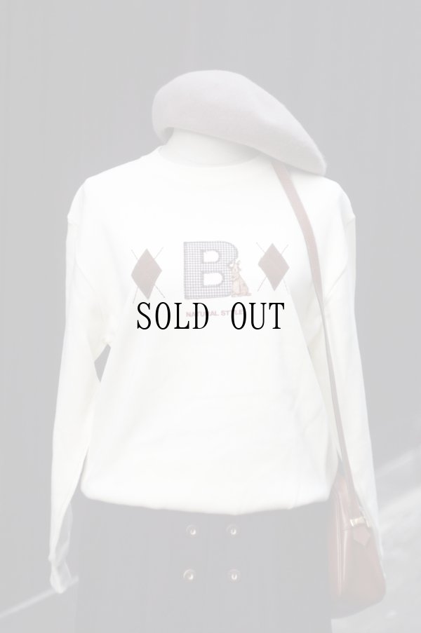 画像1: 白 うさぎ スウェット トップス [20361]