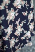 画像4: ネイビー 花柄 スカート フレア w63cm[20356]