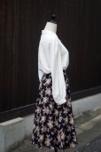 画像5: ネイビー 花柄 スカート フレア w63cm[20356]