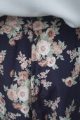 画像3: ネイビー 花柄 スカート フレア w63cm[20356]