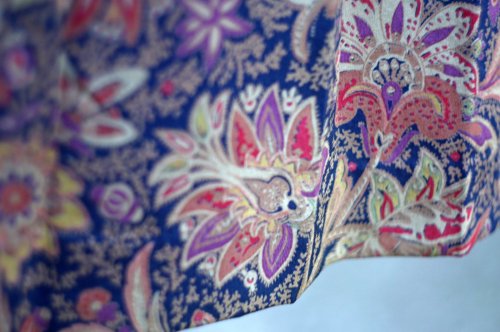 他の写真1: ネイビー 花柄  スカート フレア w66cm[20377]