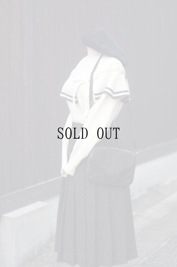 画像8: ”FAIRY POP” ウール混 白系 ニット セーター ケープカラー リボン [20369]