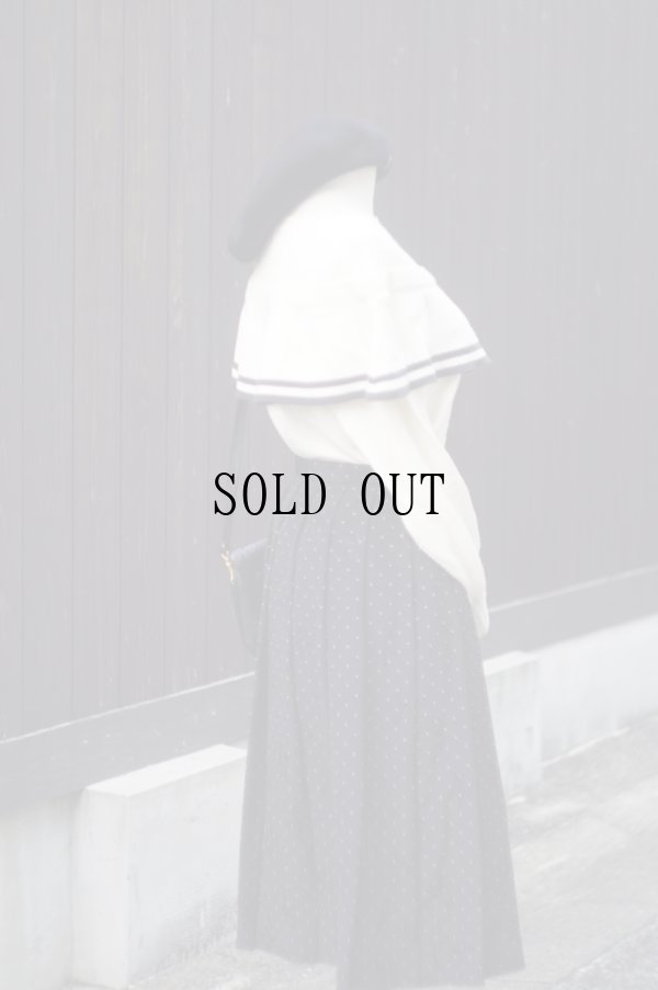 画像9: ”FAIRY POP” ウール混 白系 ニット セーター ケープカラー リボン [20369]