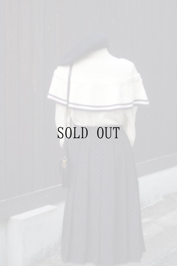 画像10: ”FAIRY POP” ウール混 白系 ニット セーター ケープカラー リボン [20369]