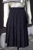 画像1: ”Addenda” ドット×リボン柄 黒×白 スカート フレア w65cm[20373] (1)