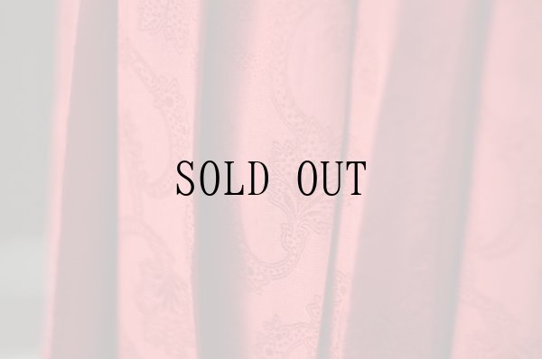 画像3: 赤 無地 オリエンタル柄 スカート フレア  w64cm[20376]