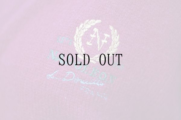 画像4: ”NAPOLEON” 無地 ウール混 ボルドー ニット カーディガン [20375]