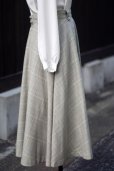 画像3: "Ratharine Ross" チェック柄 ウール混 グレー スカート フレア w68cm[20379]