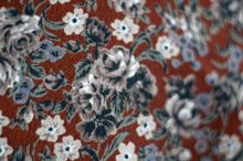 他の写真1: ブラウン 花柄 スカート フレア w69cm[20393]