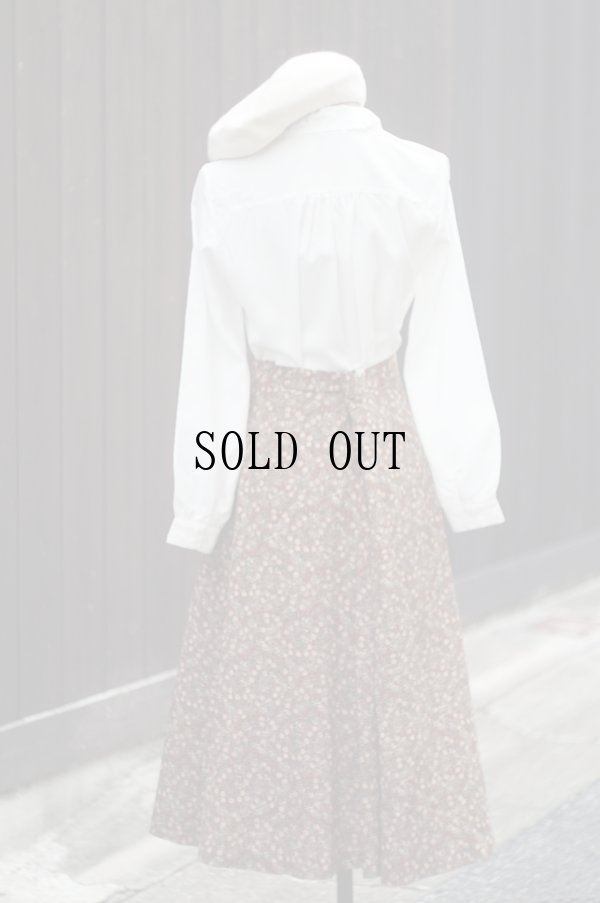 画像8: "Cecilene" 無地 白 長袖 ブラウス レギュラーカラー スカラップ ピンタック[20395]