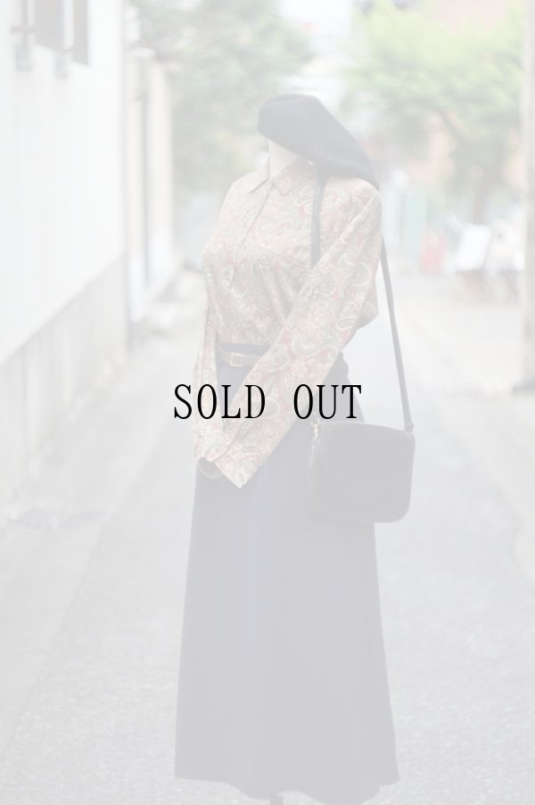 画像13: "S-d" ブラウン系  ペイズリー柄 コットン 長袖 ブラウス レギュラーカラー[20342]