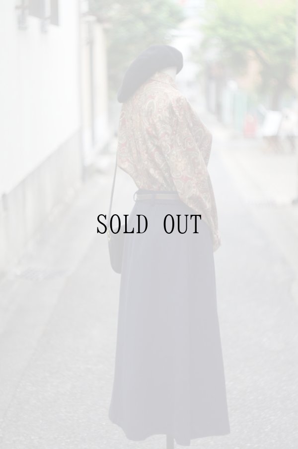 画像14: "S-d" ブラウン系  ペイズリー柄 コットン 長袖 ブラウス レギュラーカラー[20342]