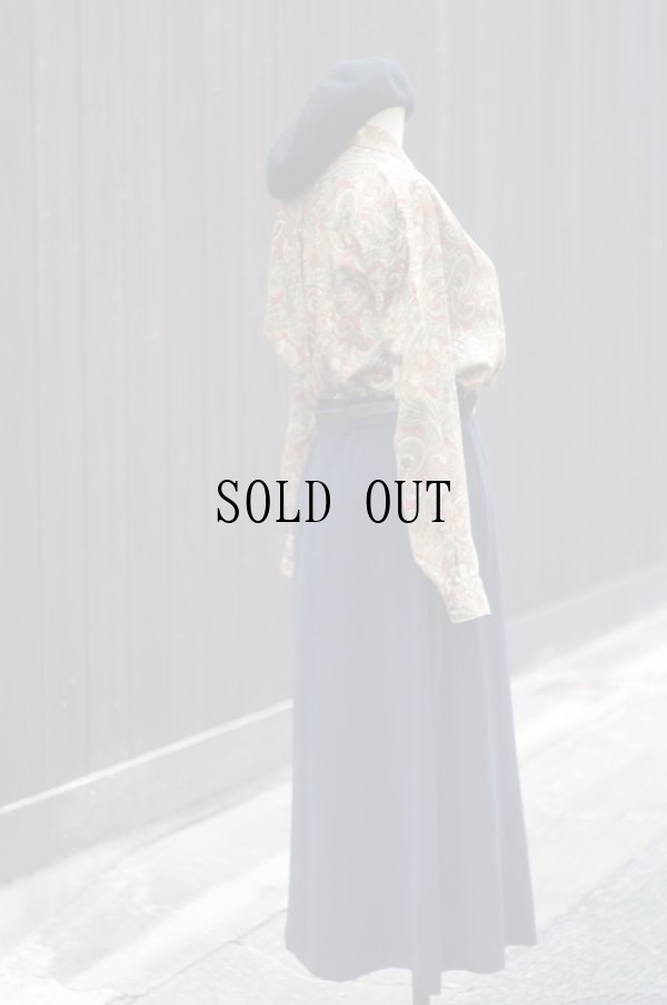 画像15: "S-d" ブラウン系  ペイズリー柄 コットン 長袖 ブラウス レギュラーカラー[20342]