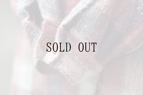 画像11: チェック柄 コットン ローズ系 長袖 レトロワンピース スタンドカラー [20407]