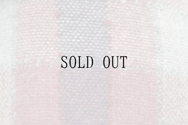 画像8: チェック柄 コットン ローズ系 長袖 レトロワンピース スタンドカラー [20407]