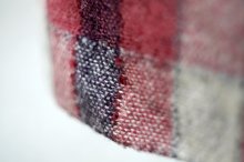 他の写真1: チェック柄 コットン ローズ系 長袖 レトロワンピース スタンドカラー [20407]