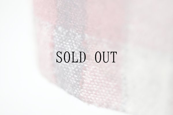 画像13: チェック柄 コットン ローズ系 長袖 レトロワンピース スタンドカラー [20407]