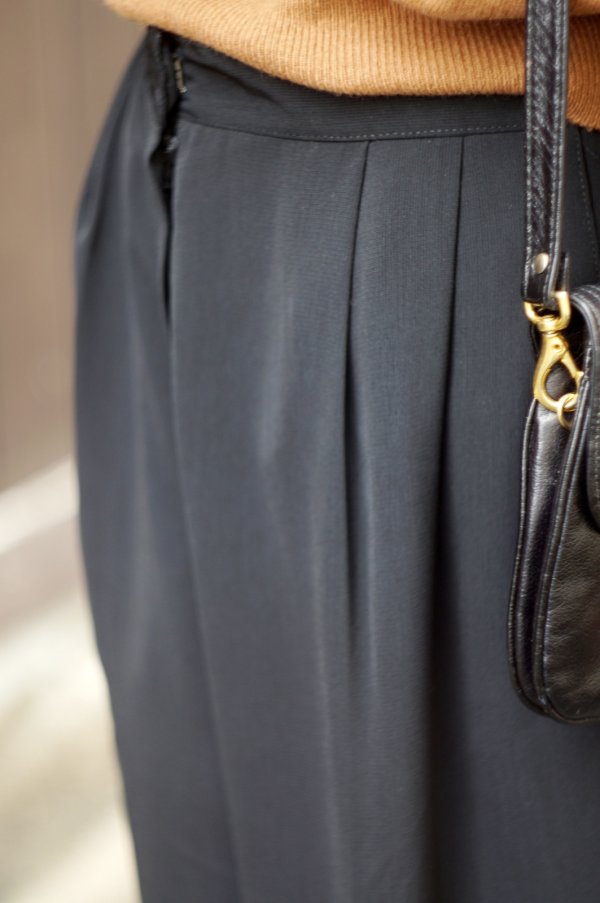 画像5: "AVUE" 無地 黒 パンツ  /w72cm [20410]