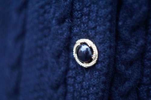 他の写真1: ”ROGICA ”無地 黒 ウール混 ニット カーディガン ケーブル編み[20413]