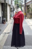 画像10: "小華" 赤 コットン 長袖 チャイナブラウス マオカラー 刺繍[20301]