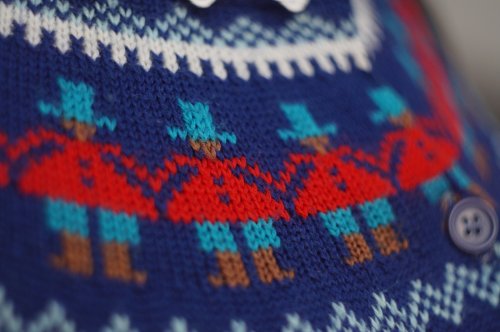 他の写真1: ”SHYDAX” ノルディック柄 ブルー ウール混 ニット カーディガン [20443]