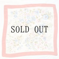 赤系 花柄 シルク スカーフ 79cm×79cm[20403]