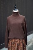画像1: ”Les Bapains” ブラウン カシミヤ 無地 ニット タートルネック[20450] (1)