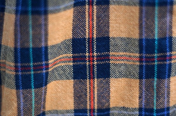 画像10: ”clignancourt” チェック柄 ウール オレンジ×ネイビー 長袖 レトロワンピース レギュラーカラー [20456]