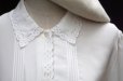 画像3: ”ER ROCHE” 白 長袖 ブラウス レギュラーカラー ピンタック 比翼[20460] (3)