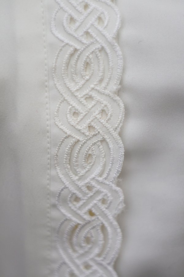 画像4: ”ER ROCHE” 白 長袖 ブラウス レギュラーカラー ピンタック 比翼[20460]