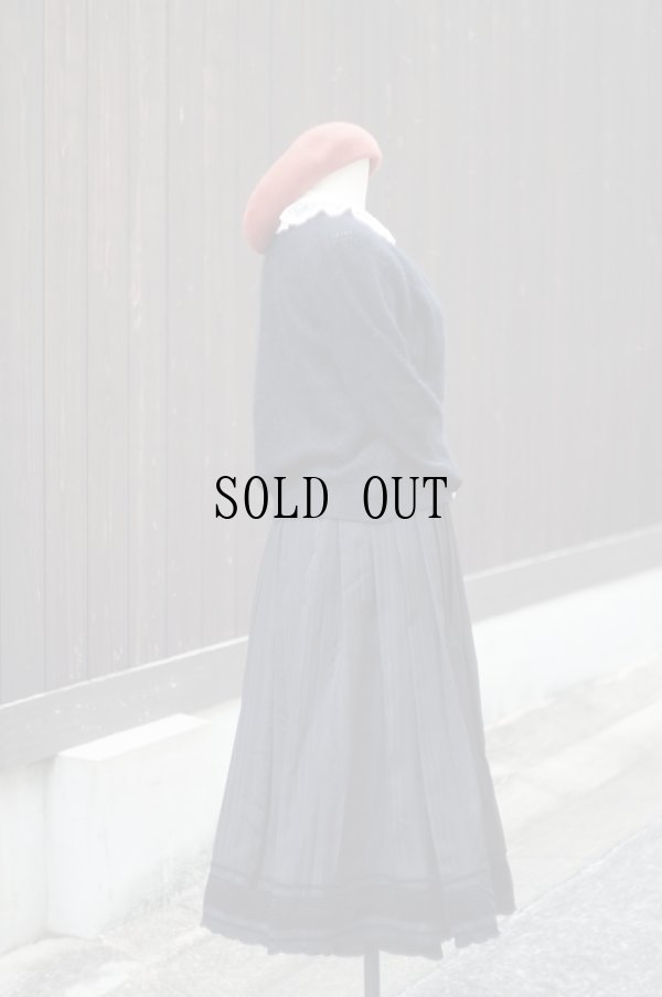 画像9: ”VOLANTE” 無地 黒 ウール混 ニット カーディガン[20463]