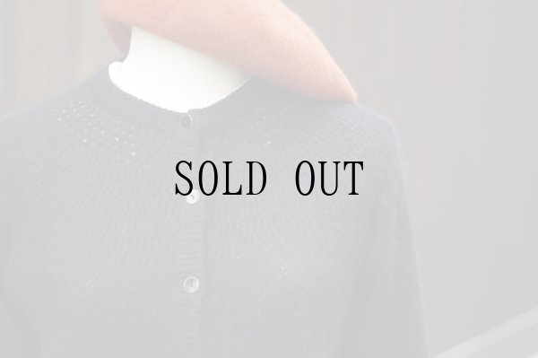 画像2: ”VOLANTE” 無地 黒 ウール混 ニット カーディガン[20463]