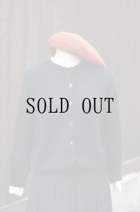 ”VOLANTE” 無地 黒 ウール混 ニット カーディガン[20463]