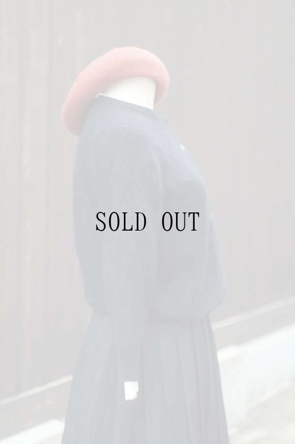 画像5: ”VOLANTE” 無地 黒 ウール混 ニット カーディガン[20463]