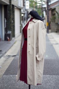 "FS" ベージュ 無地 コットン混 ステンカラーコート[20483]
