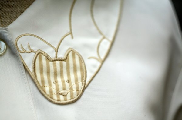 画像3: ”orvi” 白 長袖 ブラウス レギュラーカラー 丸襟 猫 [20491]