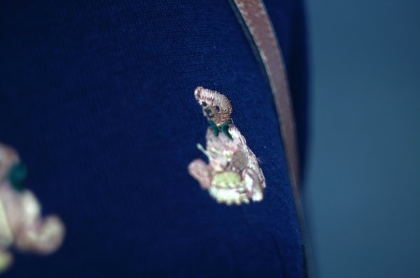 画像5: "WHITE ITARKIARD" 無地  ネイビー系 ニット ウール混 ラウンドネック くま [20493]