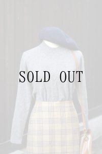 ”Gypsum” グレー系 カシミヤ 無地 ニット ボトルネック[20497]