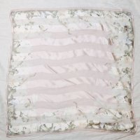 ピンク系 シルク 百合柄  スカーフ 86cm×86cm[20553]