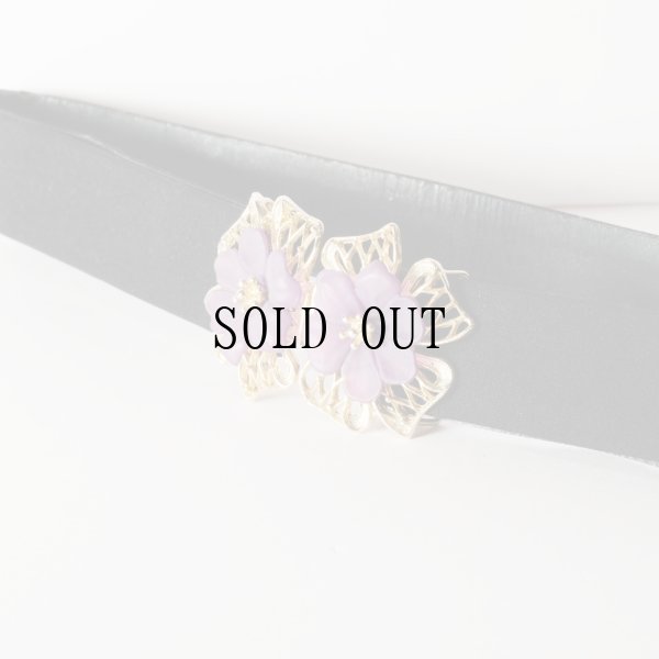 画像3: 無地 黒系 アンティークベルト お花 [20475]