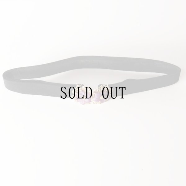 画像4: 無地 黒系 アンティークベルト お花 [20475]