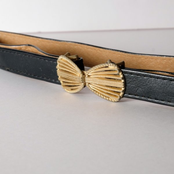 画像4: 無地 黒系 アンティークベルト[20477]