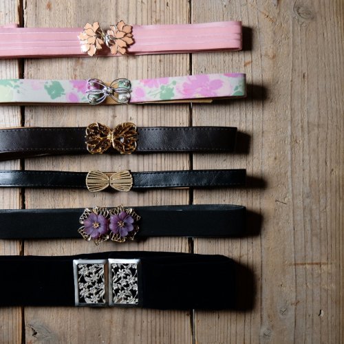 他の写真1: 無地 黒系 アンティークベルト[20477]