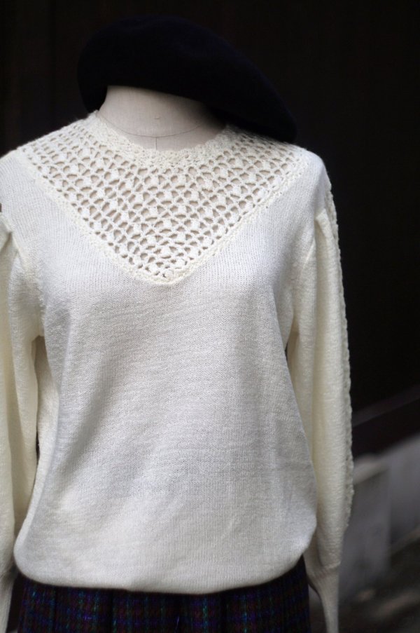 画像2: ”BROWNSTONE STUDIO” 無地 白系 ニット セーター ラウンドネック [20510]