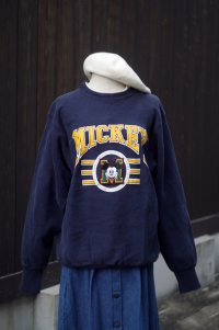 "THE DISNEY STORE" US製 コットン ネイビー スウェット トップス ミッキー ロゴ[20512]