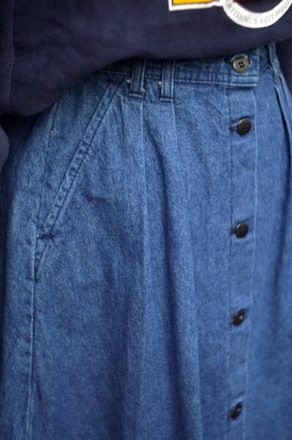 画像3: US製 デニム スカート フレア 前開き w66cm[20511]