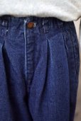 画像4: "TOGETHER!" US製 無地  コットン デニム パンツ ツータック /w66cm [20569] (4)