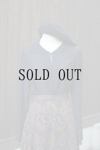 "NORY BEARDS" 無地 黒 長袖 ブラウス  シースルー[20519]