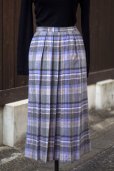 画像1: ”PENDLETON” US製 タータンチェック柄 ピュアウール ブルー×グレー スカート フレア  w71cm[20576] (1)