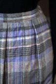 画像2: ”PENDLETON” US製 タータンチェック柄 ピュアウール ブルー×グレー スカート フレア  w71cm[20576] (2)